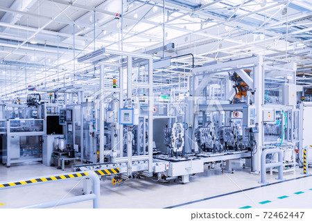 car engines at conveyor line 72462447
