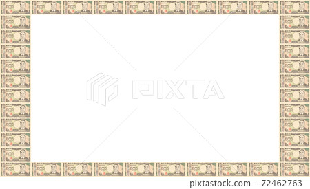 Image illustration of a new 10,000 yen note Frame frame Image illustration of a new 10,000 yen note Frame frame 72462763