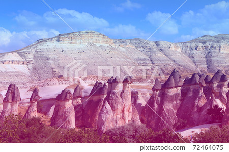 Photo bright beautiful mountains in Cappadocia 72464075