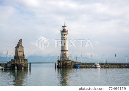 Port Entrance to Lindau Harbour, Bavaria, Germany 72464159