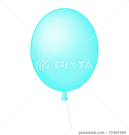 Illustration of a floating light blue balloon 72465564