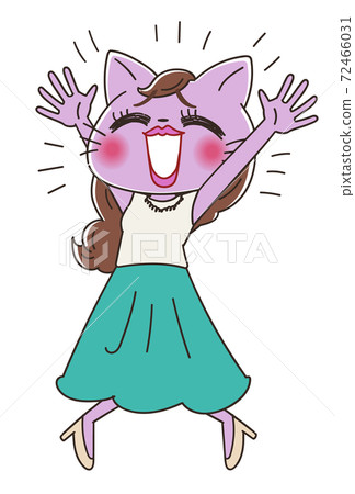 Beautiful Ol Female Character Of Cat Stock Illustration