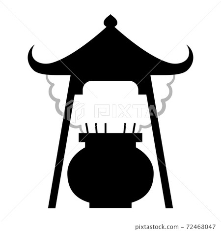 香爐的單色插圖 72468047