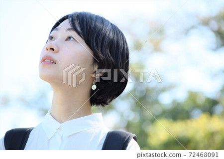 Young Japanese woman with short hair Young Japanese woman with short hair 72468091