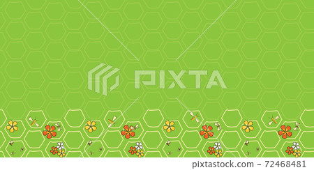 Buzz on Spring Border seamless vector repeat bees and flowers on honeycomb Buzz on Spring Border seamless vector repeat bees and flowers on honeycomb 72468481