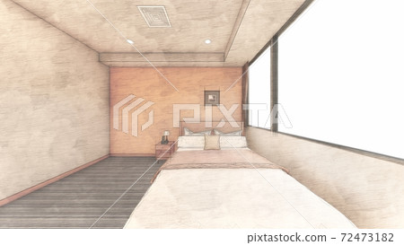 Hotel Single Room Interior Perth 21 - Stock Illustration [72473182] - Pixta