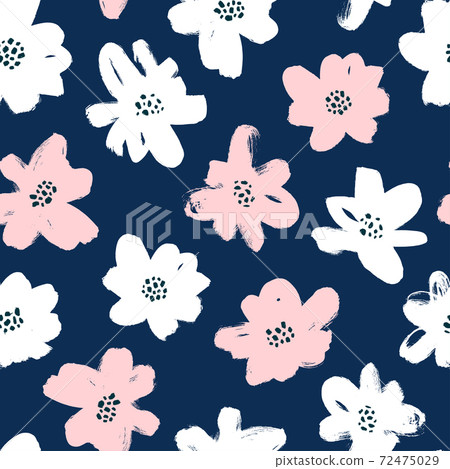Seamless hand drawn vector pattern with chamomile. 72475029