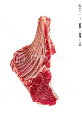 Fresh raw rack of lamb isolated on white Fresh raw rack of lamb isolated on white 72475316