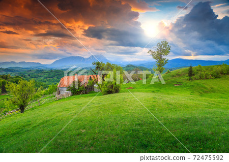Summer landscape in Transylvania,Holbav,Romania,Europe  72475592