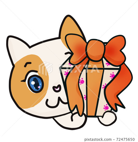 Cat giving a present Cat giving a present 72475650