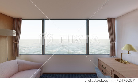 Hotel Double Bed Interior Perspective Background Sea 11 Hotel Double Bed Interior Perspective Background Sea 11 72476297