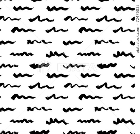 Hand drawn wavy brush strokes seamless pattern Hand drawn wavy brush strokes seamless pattern 72476832