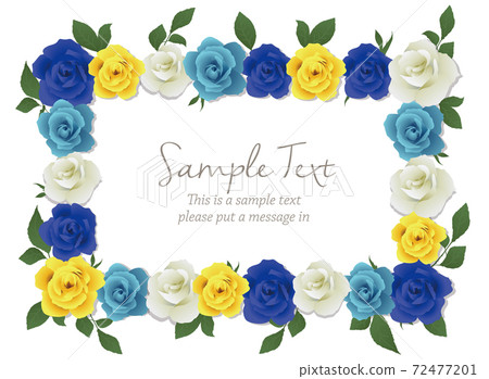 Rose frame (blue) - Stock Illustration [72477201] - PIXTA