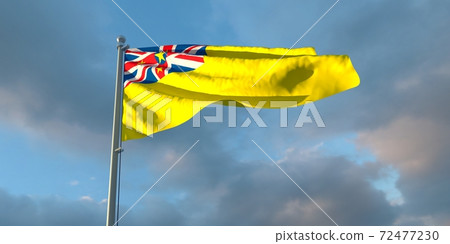 3d rendering of the national flag of the Niue 3d rendering of the national flag of the Niue 72477230