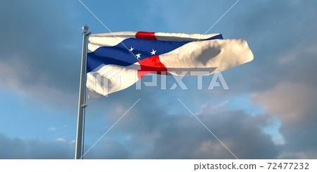 3d rendering of the national flag of the Netherlands Antilles 72477232