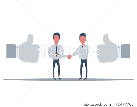 Handshake of business partners, Handshake icon. Concept of agreement, good deal, partnership. Flat 72477705