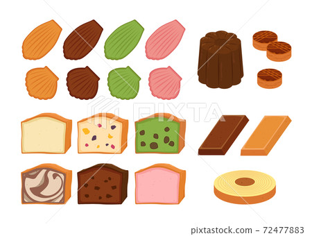 Illustration set of various baked goods without background 72477883