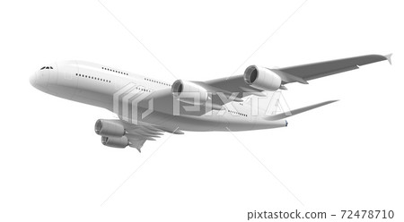 Realistic Detailed 3d White Flying Airliner. Vector Realistic Detailed 3d White Flying Airliner. Vector 72478710