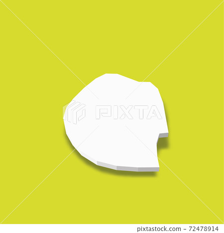 Swaziland - white 3D silhouette map of country area with dropped shadow on green background. Simple flat vector illustration 72478914