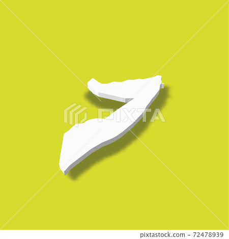 Somalia - white 3D silhouette map of country area with dropped shadow on green background. Simple flat vector illustration 72478939