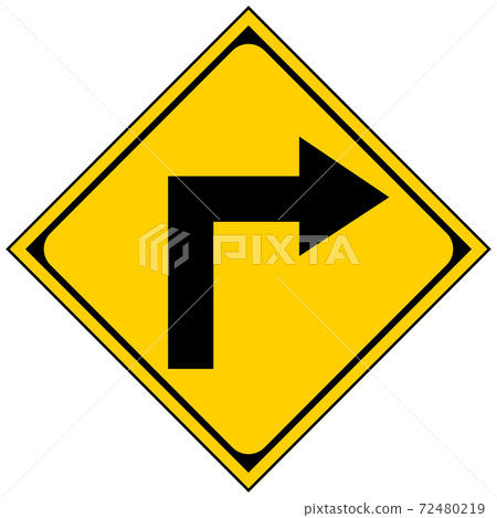 Signs / signs "Right (left) with refraction (203)" that can be used immediately for teaching materials, with all types available 72480219