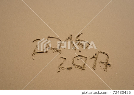2016 and 2017 year on the sand beach 2016 and 2017 year on the sand beach 72480436