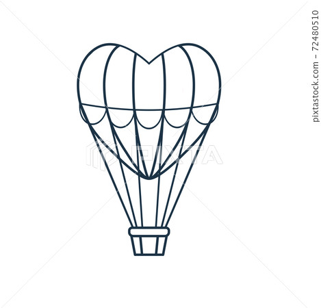St Valentine Day Icon with Air Balloon - Stock Illustration [72480510 ...