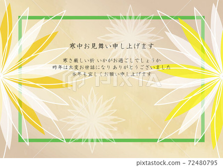 花卉圖案冬季問候語 72480795