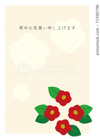 椿圖案的冬季問候帖 椿圖案的冬季問候帖 72480796