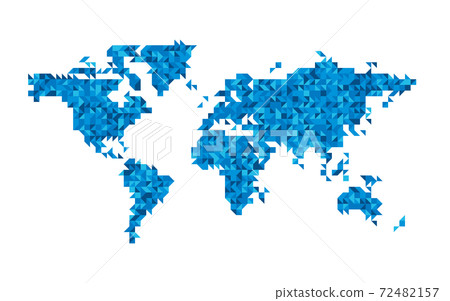 World map blue dotted mosaic World map blue dotted mosaic 72482157