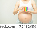 Pregnant woman showing rainbow colored plasticine Which is a symbol of sexual diversity Learn to abbreviate LGBTQ 72482650