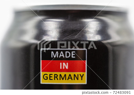 inscription Made in Germany on the colors of German flag 72483091