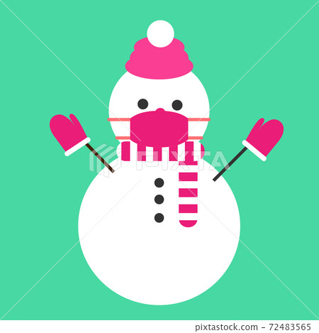 戴著面具的雪人covid-19 戴著面具的雪人covid-19 72483565