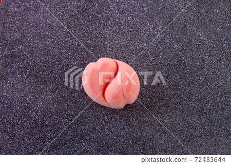 Pink velvet heartshaped ring box on shiny black glitter background, top view. Two hearts,Valentines Day wedding proposal Pink velvet heartshaped ring box on shiny black glitter background, top view. Two hearts,Valentines Day wedding proposal 72483644
