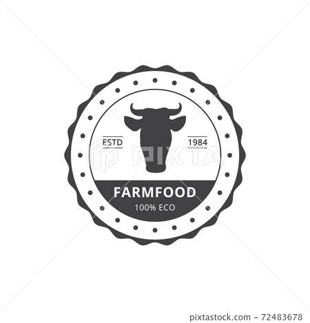 Badge, label or logo for shop fresh organic farm food a vector illustration Badge, label or logo for shop fresh organic farm food a vector illustration 72483678