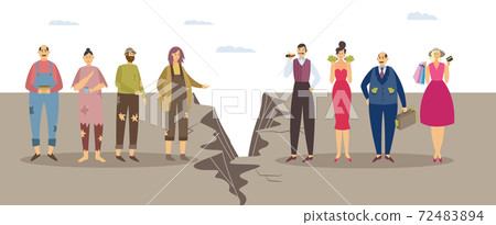Imbalance, discrimination, inequality in human society a vector illustration Imbalance, discrimination, inequality in human society a vector illustration 72483894