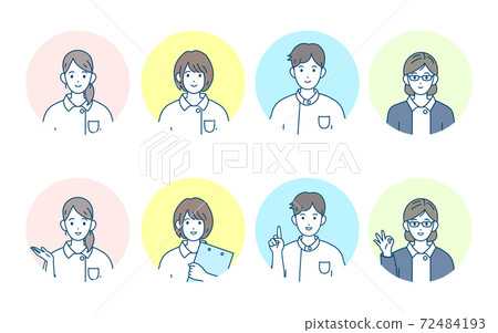 護士男性和女性圖標集 72484193