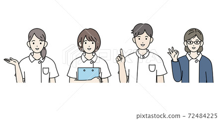 Nurse men and women gesture pose bust up Nurse men and women gesture pose bust up 72484225