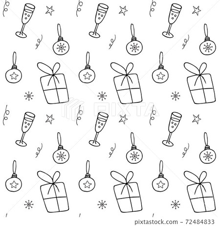 Vector seamless pattern of Christmas elements - Stock Illustration ...