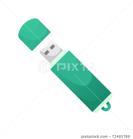 Flat vector USB flash drive. Data storage device, computer accessories. Personal data. Flat vector USB flash drive. Data storage device, computer accessories. Personal data. 72485769
