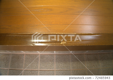 A dent in the rising stile of the entrance that needs repair A dent in the rising stile of the entrance that needs repair 72485943