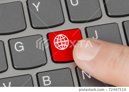 Computer keyboard with Globe key 72487519