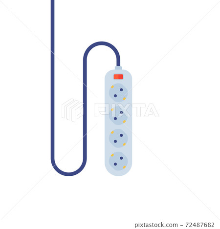 power strip on white, vector 72487682