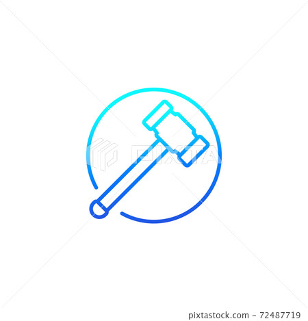 sledgehammer line icon on white 72487719