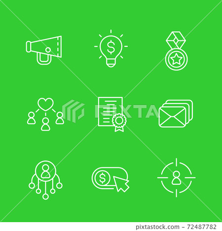 digital marketing linear icons 72487782