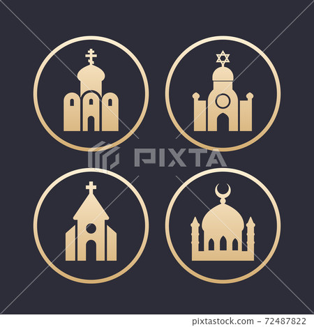 religion buildings icons set 72487822