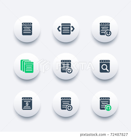 reports, document, account icons 72487827