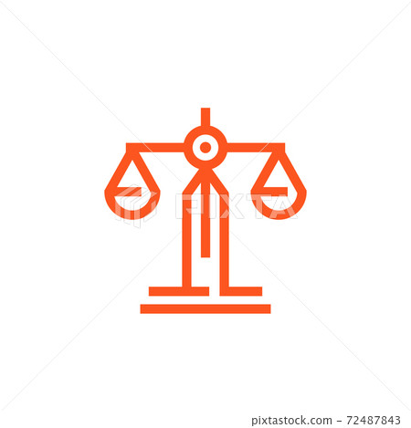 Scales icon, linear style 72487843