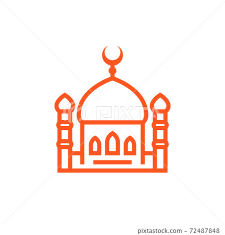 mosque icon, linear sign 72487848