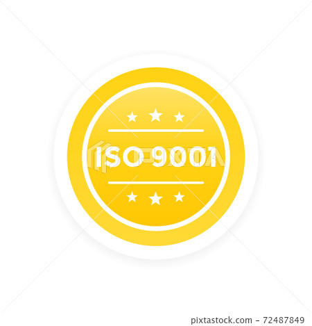 ISO 9001 vector label 72487849